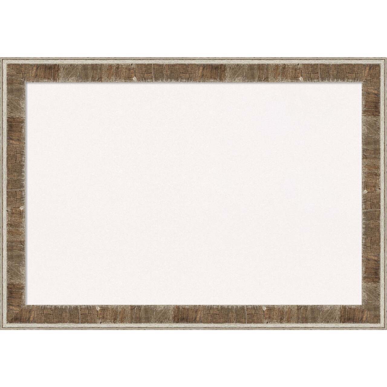 Farmhouse Brown Narrow Wood Framed Corkboard, White Cork